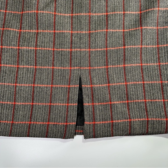 Harvé Benard Sport workwear wool pencil skirt herringbone windowpane size 12 - Picture 6 of 10